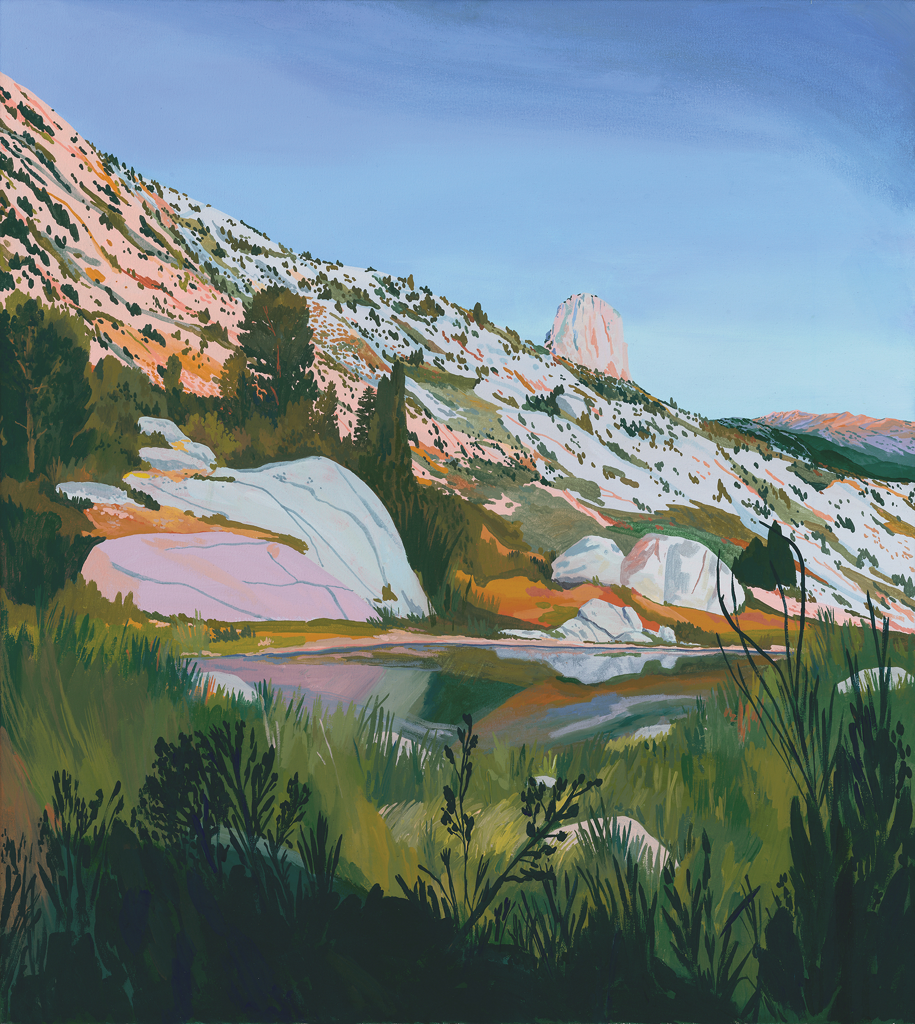 Slippery Slope, vinyl on canvas, 2023