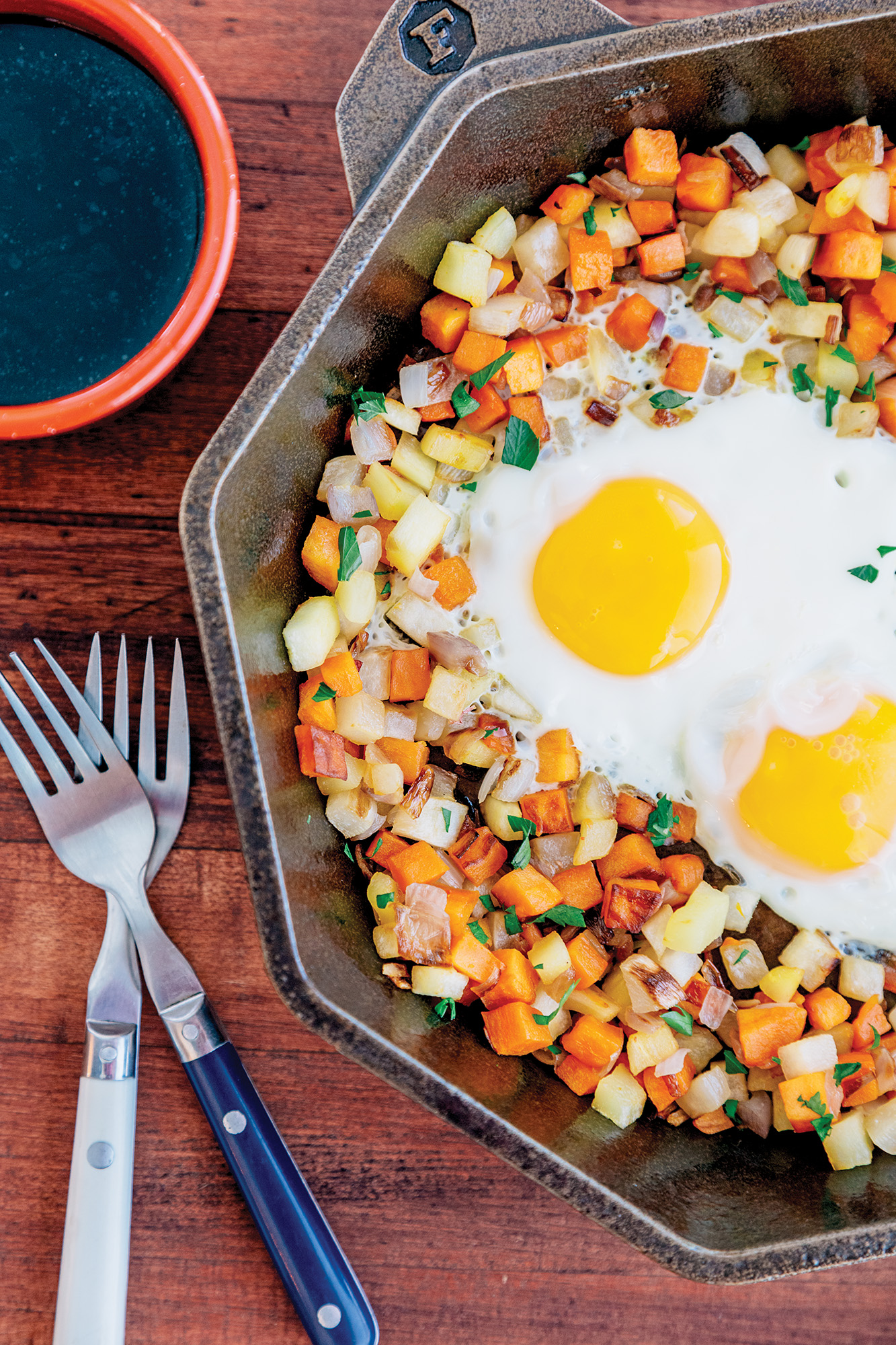Root Vegetable Hash with eggs