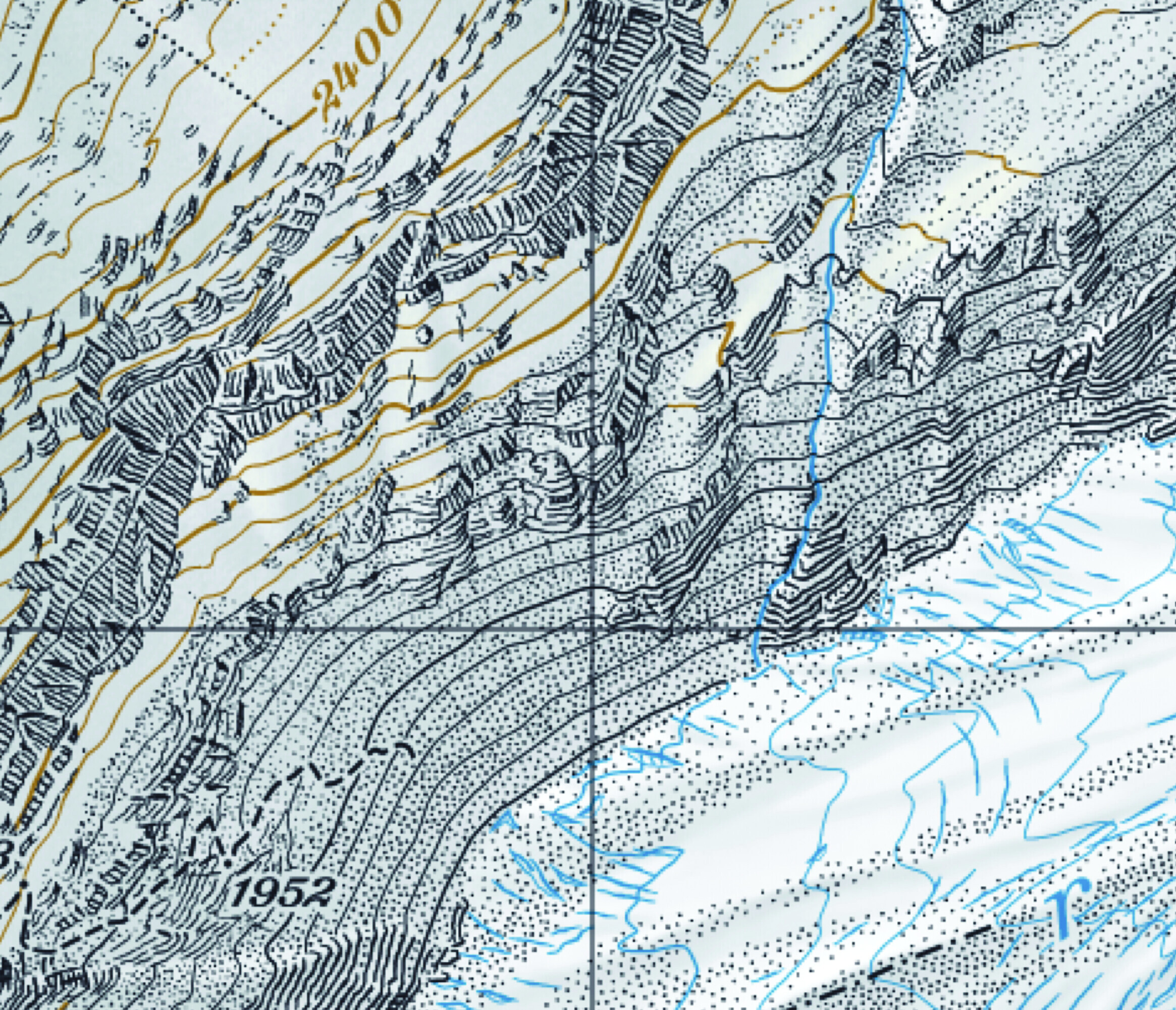 Swisstopo map of the Eiger with a hidden spider illustration