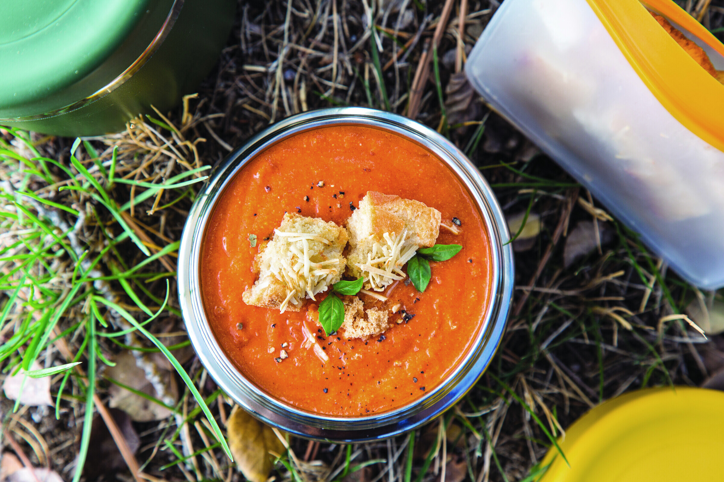 Tomato Soup and Cheesy Croutons