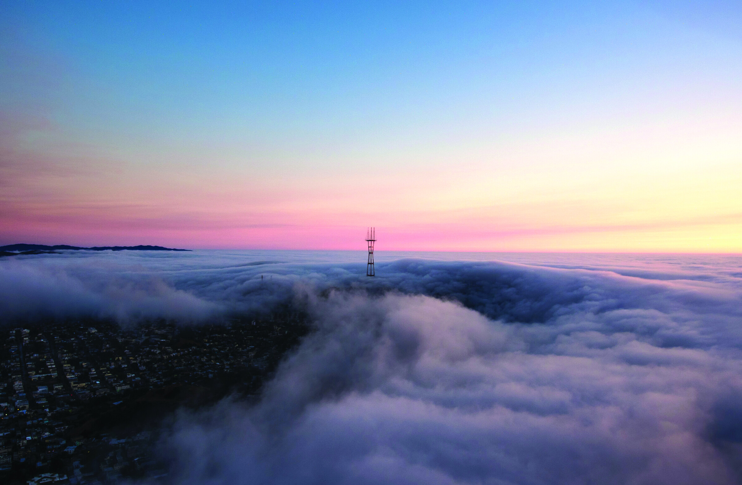 Karl the Fog rolling over San Francisco