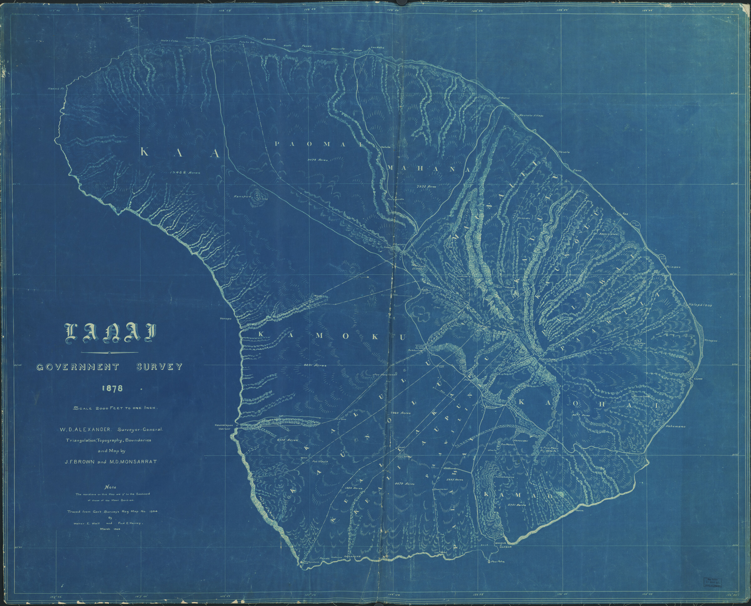 Early USGS topographic map engraved on copper plate