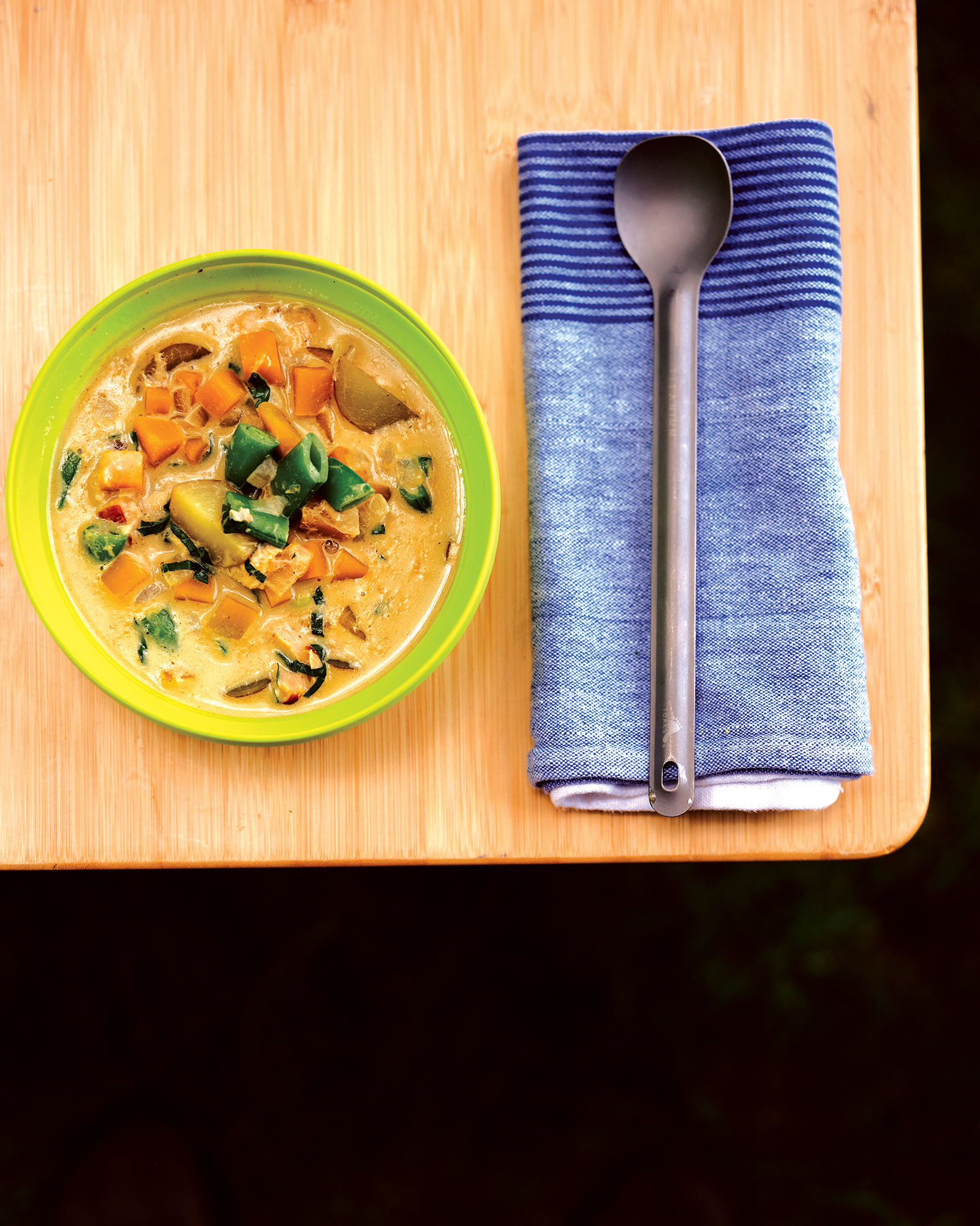 Curried Smoked Salmon Chowder in a bowl