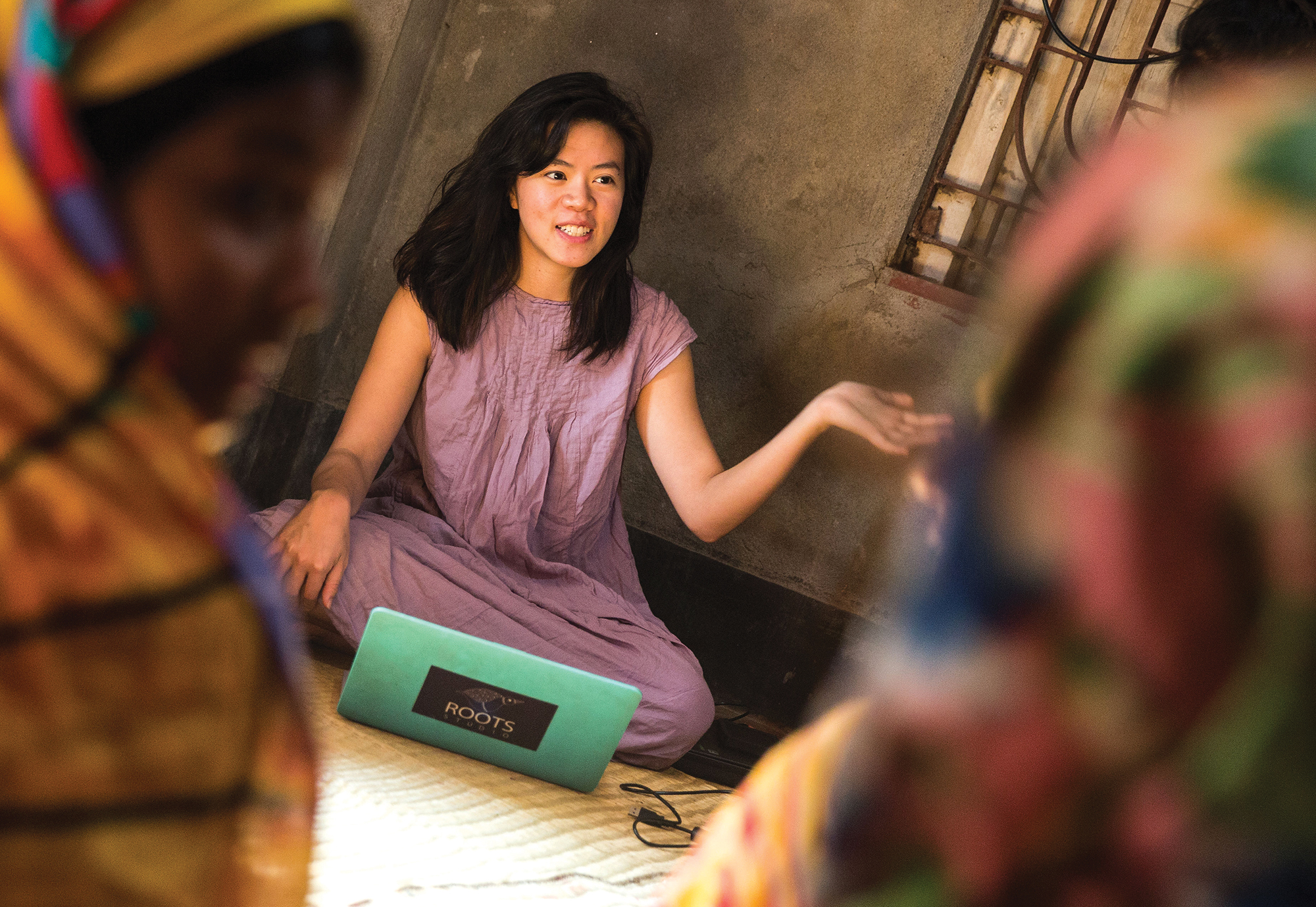 Rebecca Hui in an artist's studio