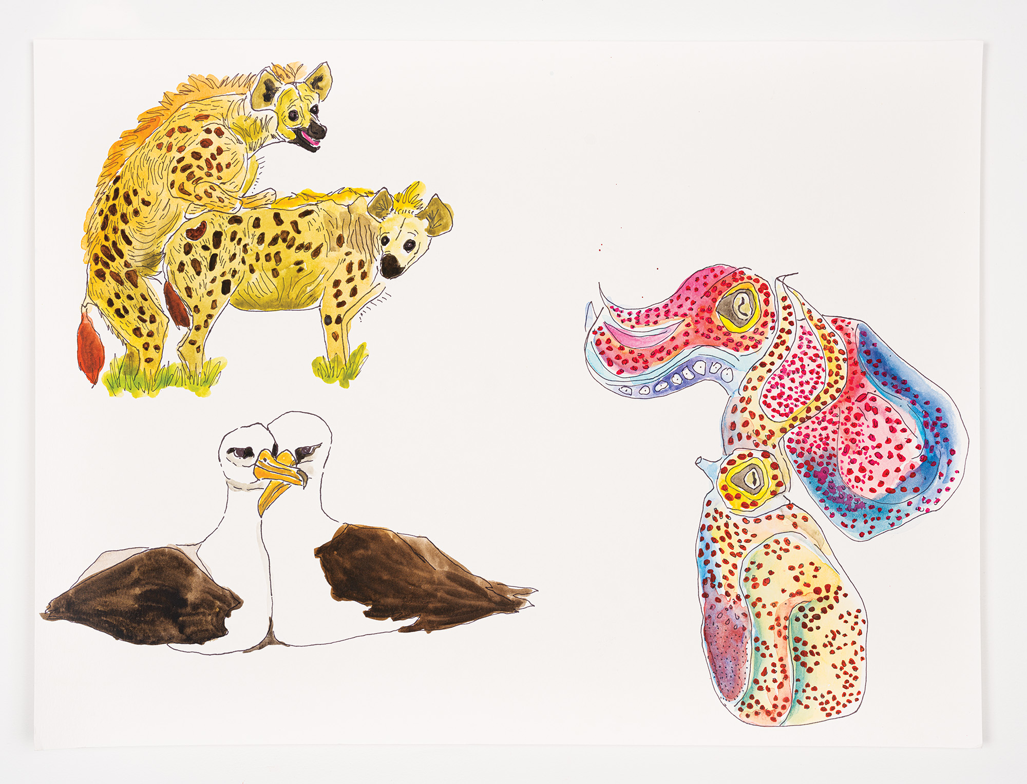 Animal Lovers, Part 02, gouache on paper