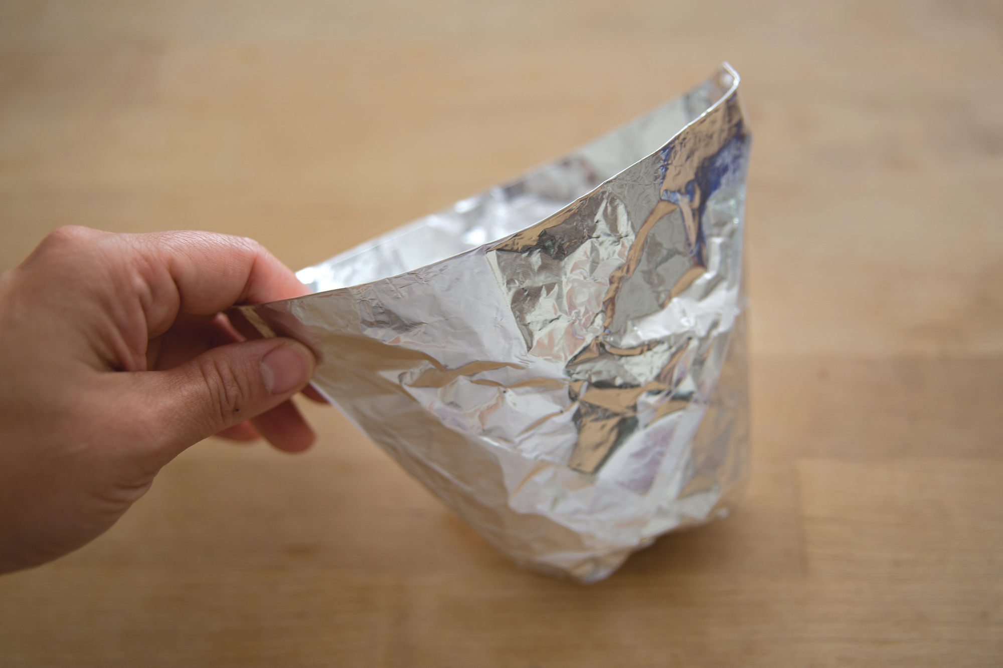 Origami foil bowl step 7