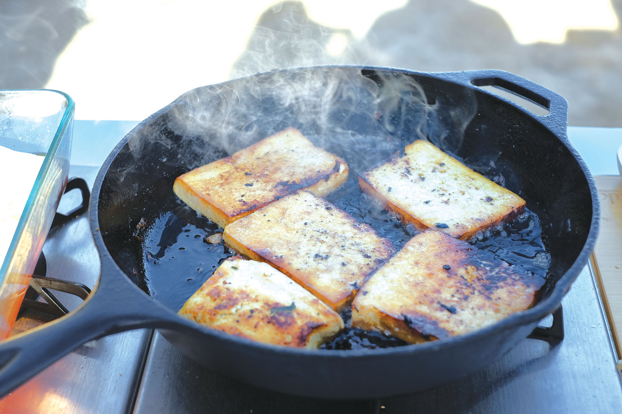 Charred Tofu Breakfast Sandwiches