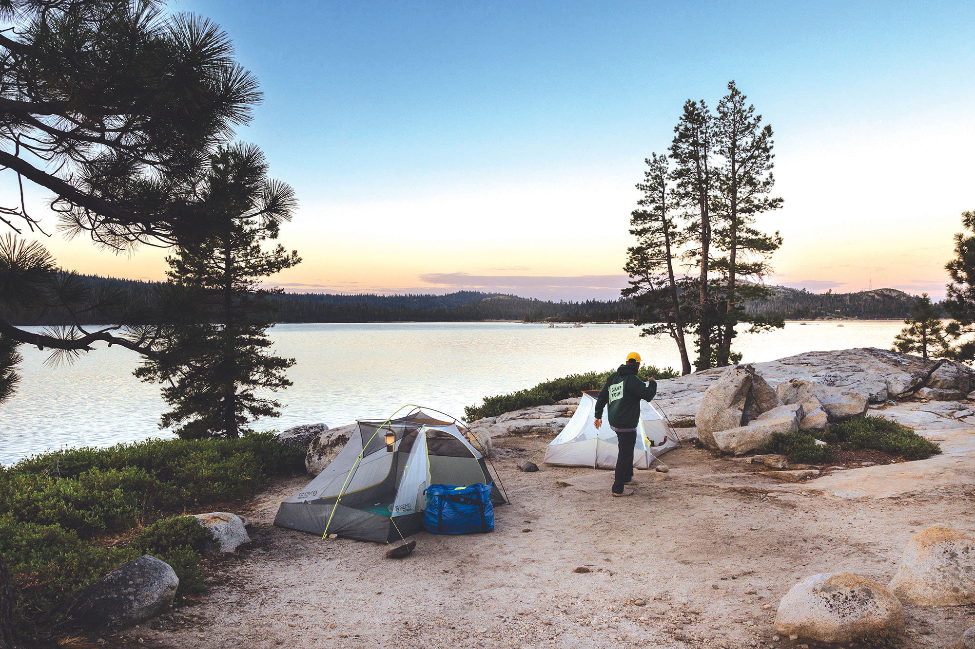 Base camp a mile from the Rubicon Trail