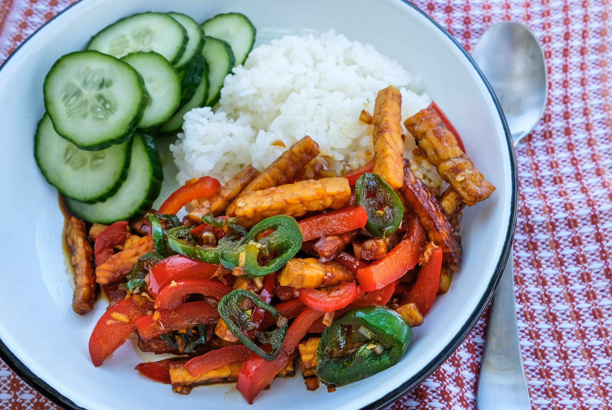 Spicy and Sweet Tempeh Stir-Fry