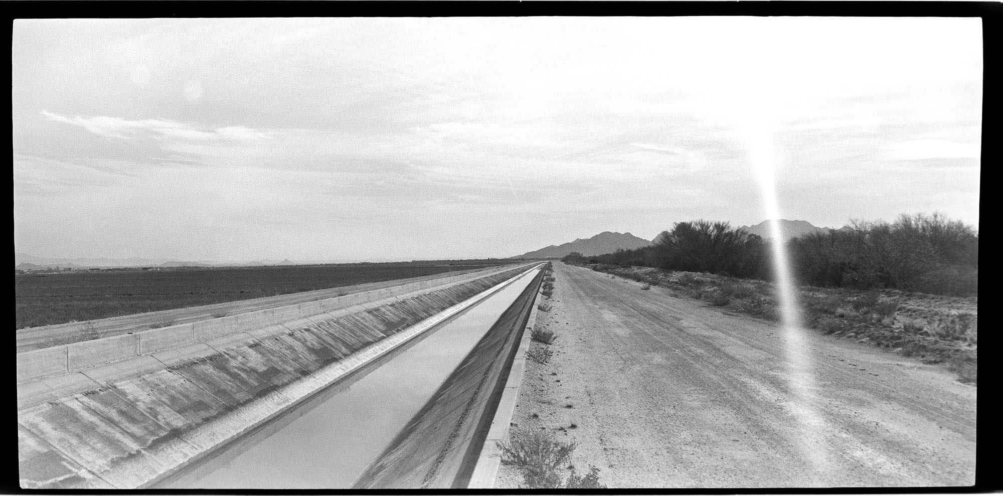 A water canal along the Rez Gravel route