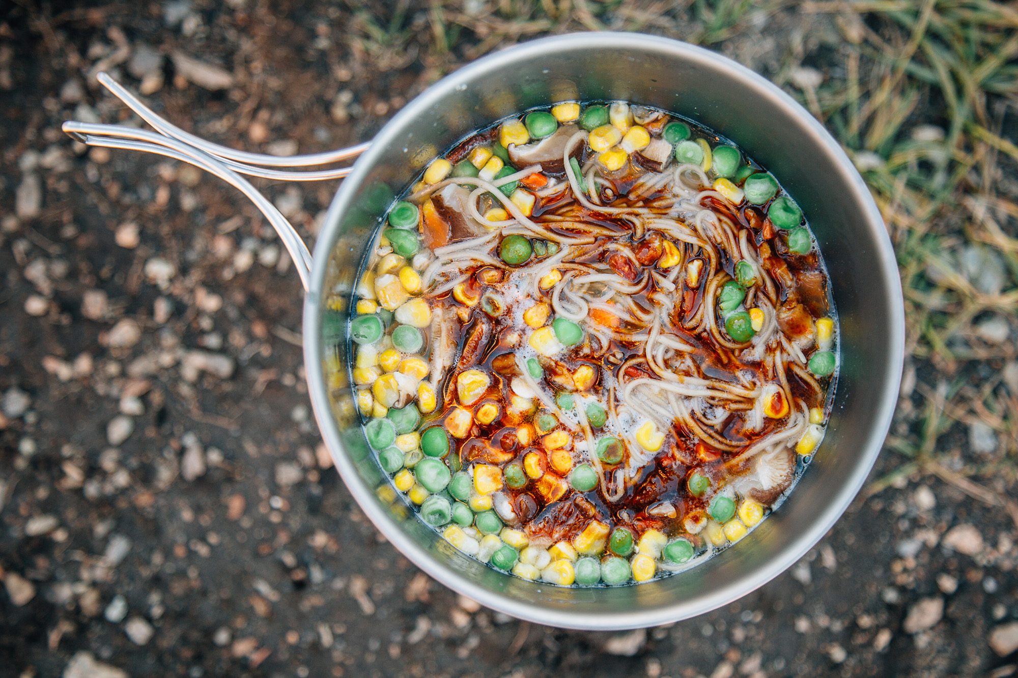 Not Your College Ramen served from the pot