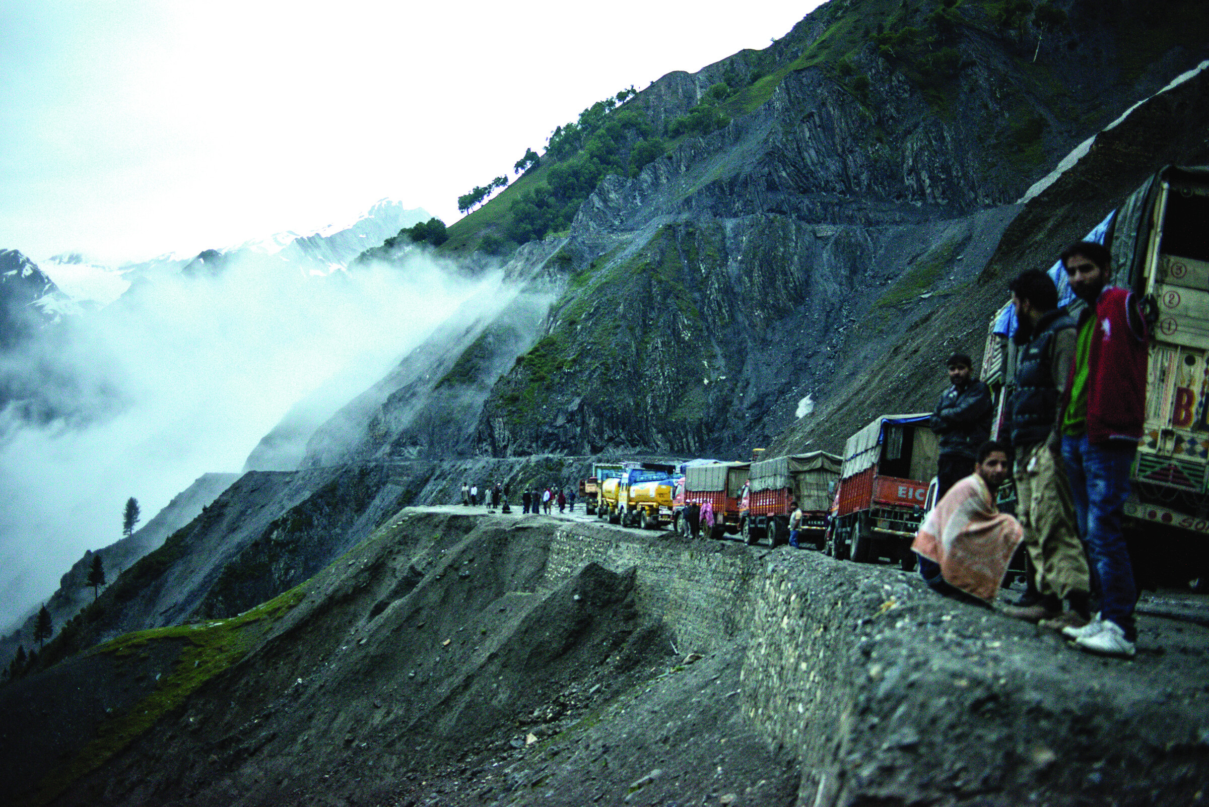 Trucks on Zoji Pass, India