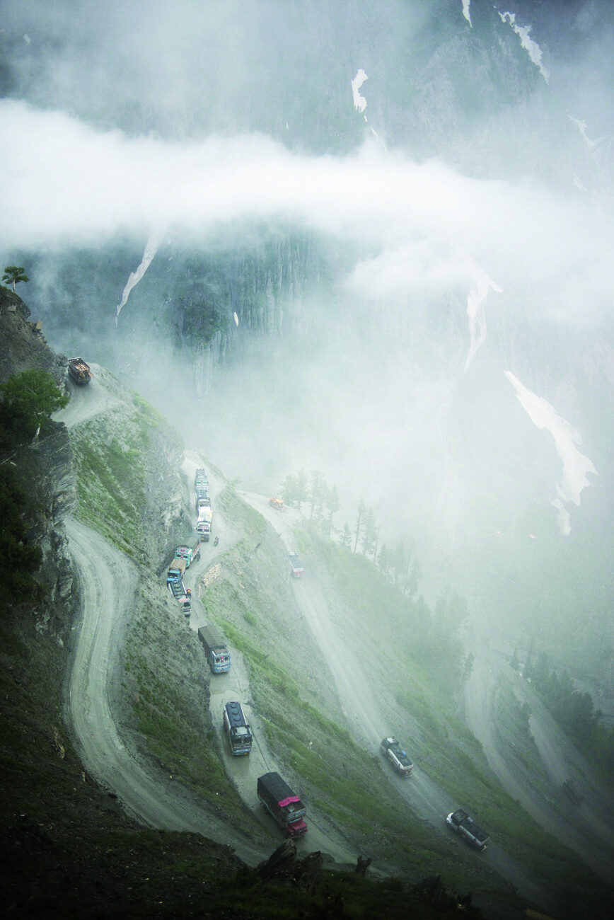 Trucks on Zoji Pass, India