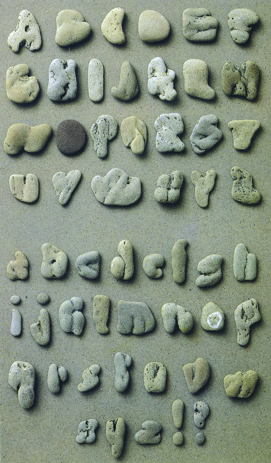 One of Clotilde Olyff's rock-letter alphabets