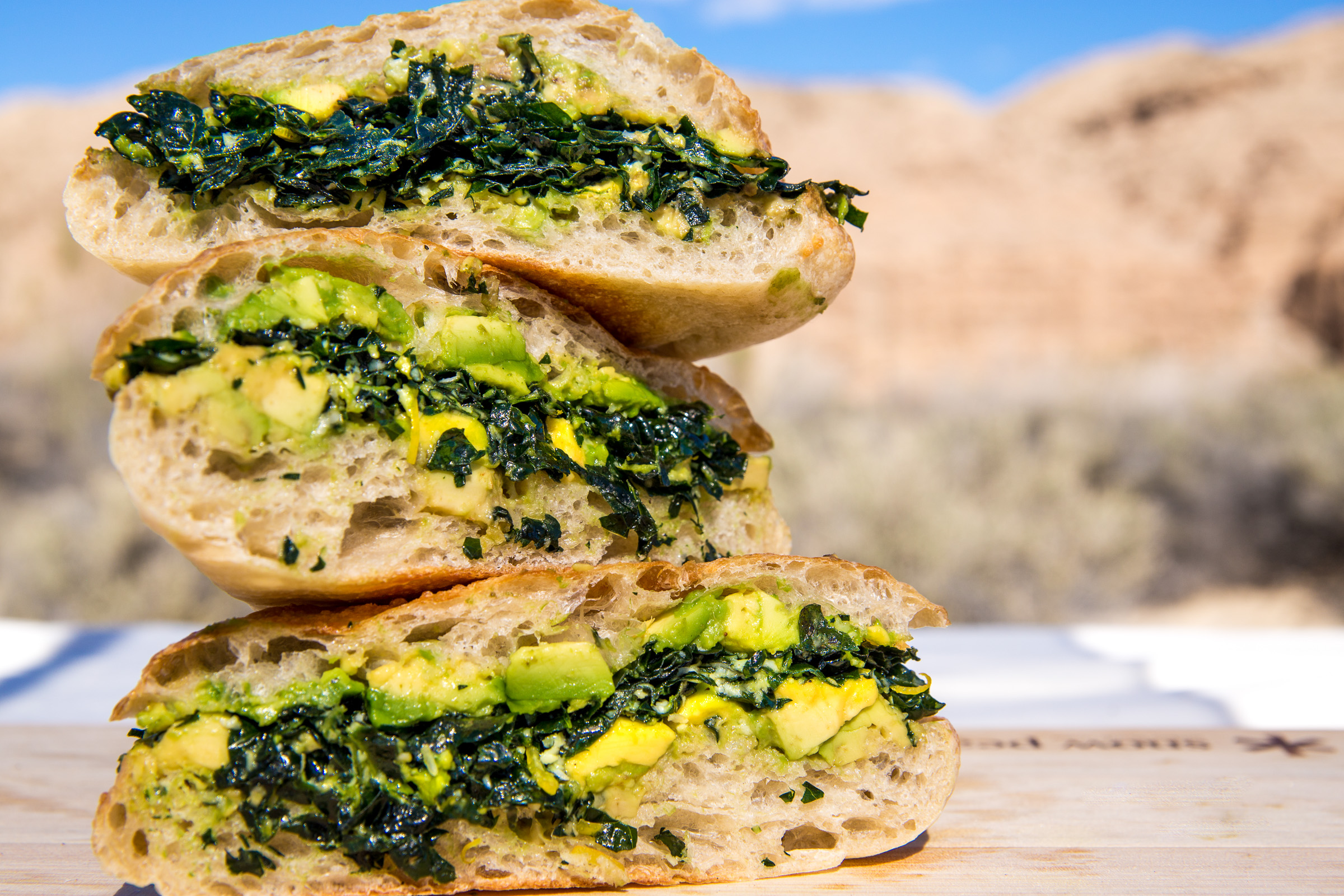 Lemony Kale and Avocado Sandwich